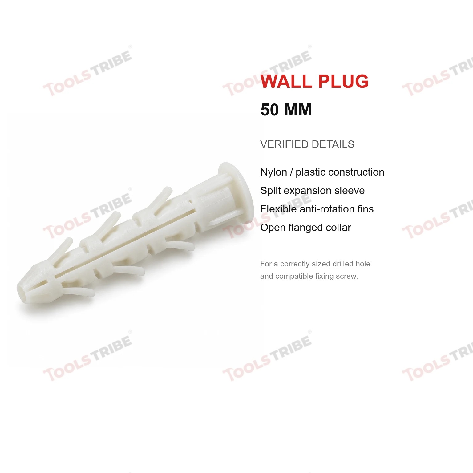NYLON PLASTICWALL GITTI /PLUGS(50MM)