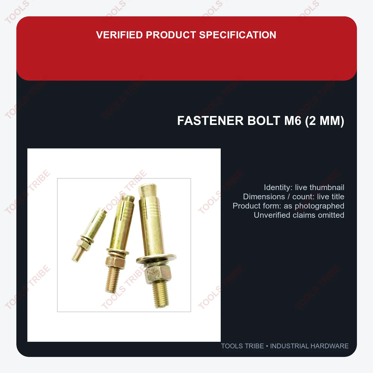 Anchor Fasteners BOLT M6 (2MM)