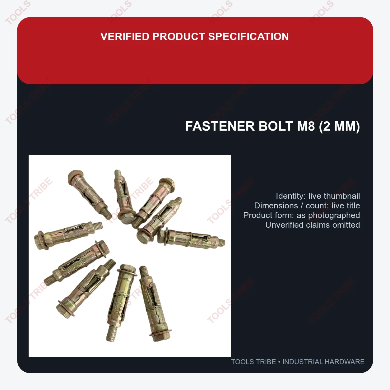 Anchor Fasteners BOLT M8 (2MM)