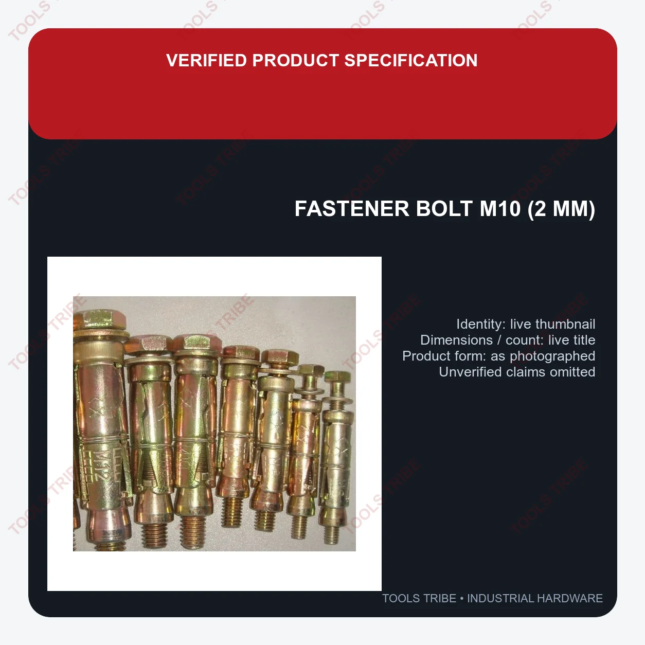 Anchor Fasteners BOLT M16 (2MM)