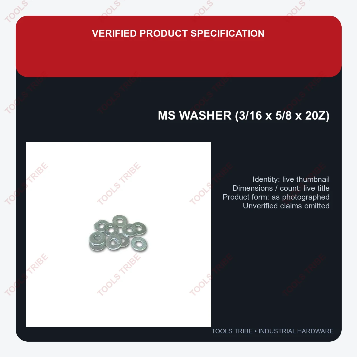 MS WASHER 3/16*5/8*20Z
