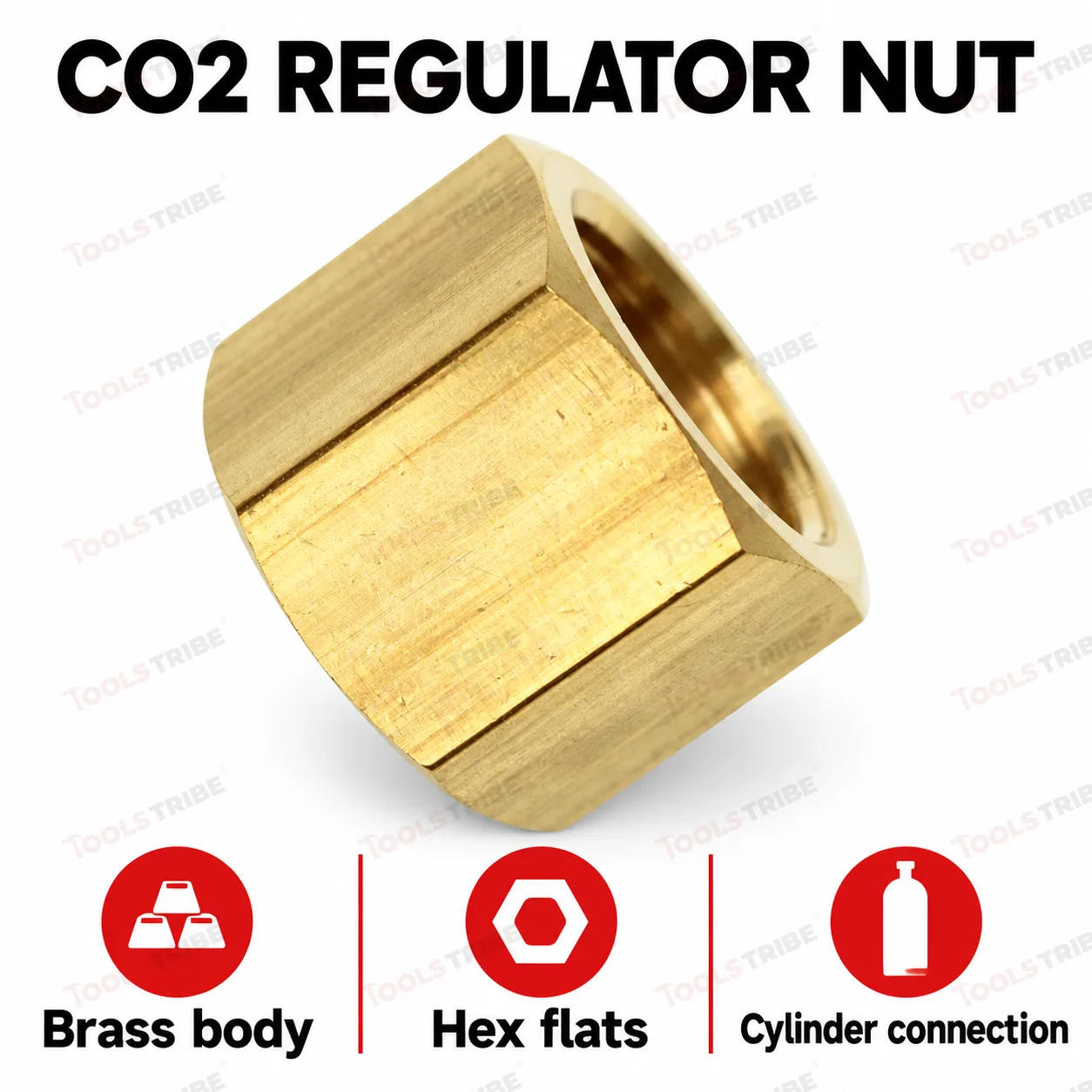 Brass CO2 Regulator Nut