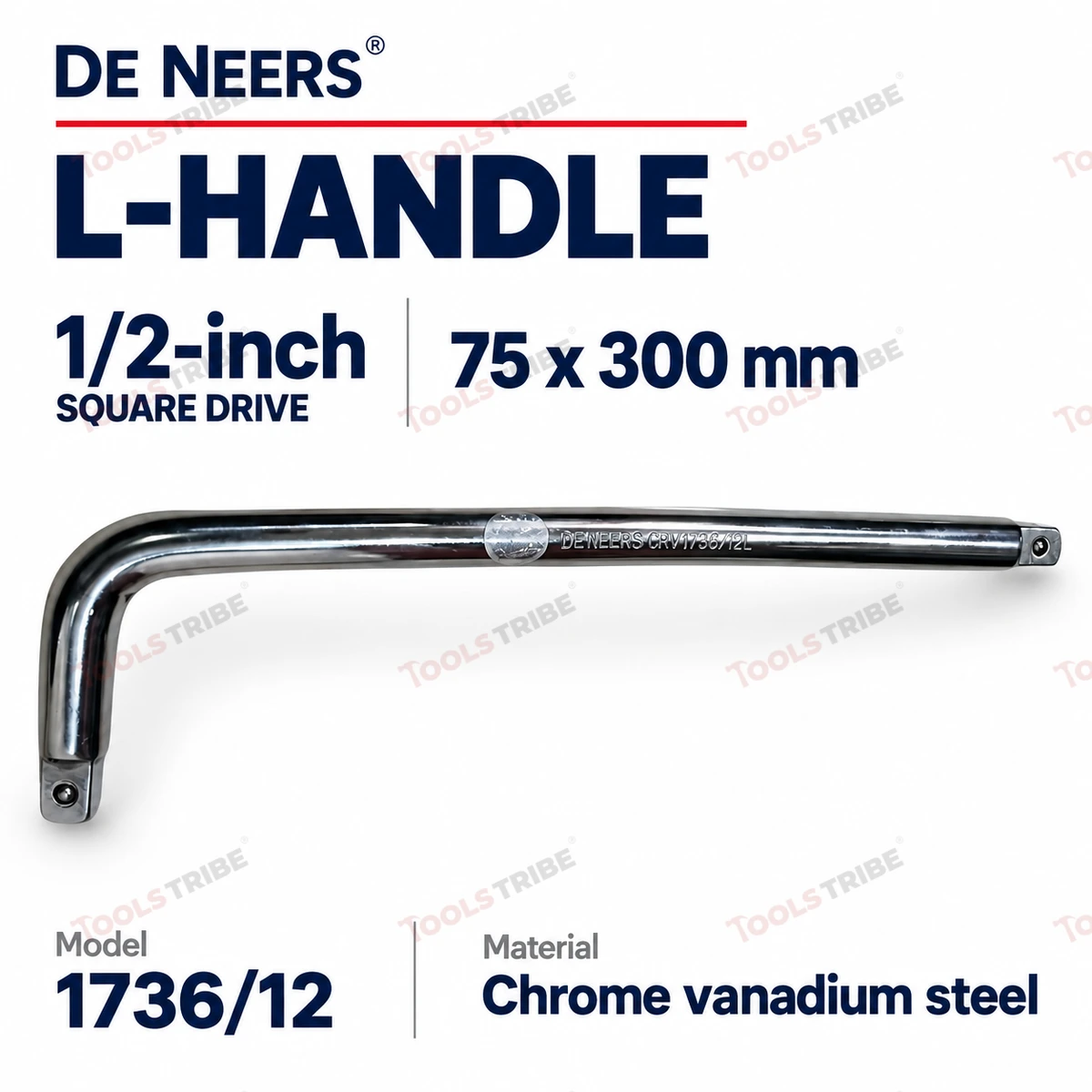 L HANDLE 75*300 MM(1\2)INCH SQUARE DRIVE 12INCH LONG LH-BC-1736