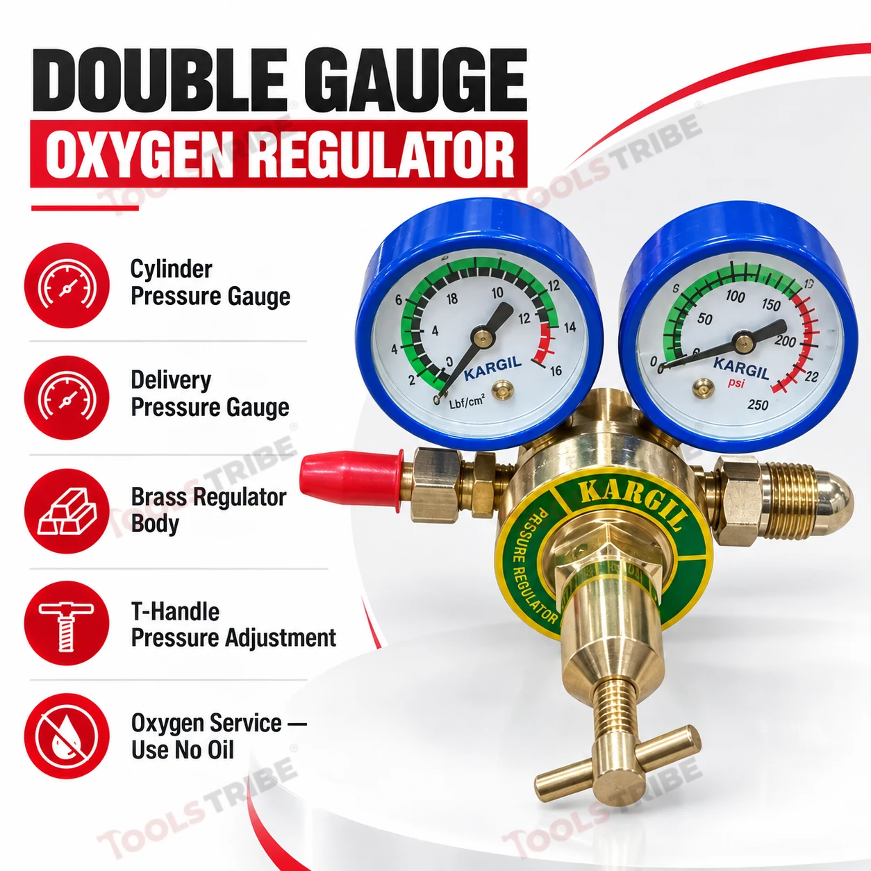 Double Gauge Oxygen Regulator |