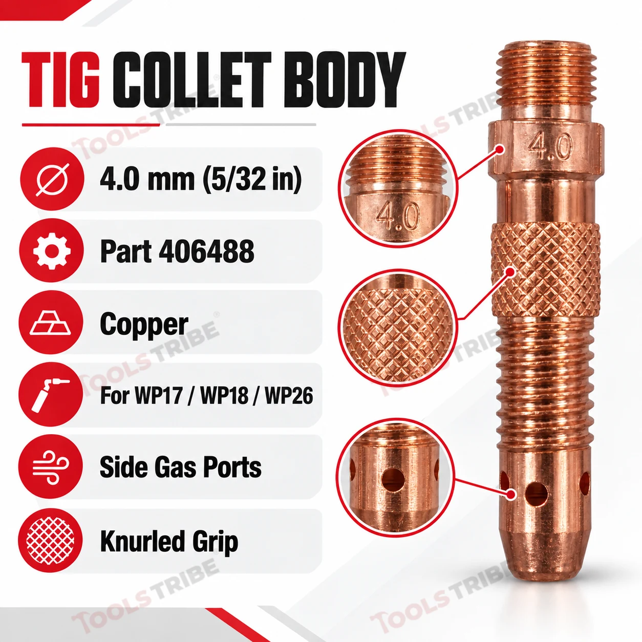 NGWELD TIG COLLET BODY COPPER 4MM