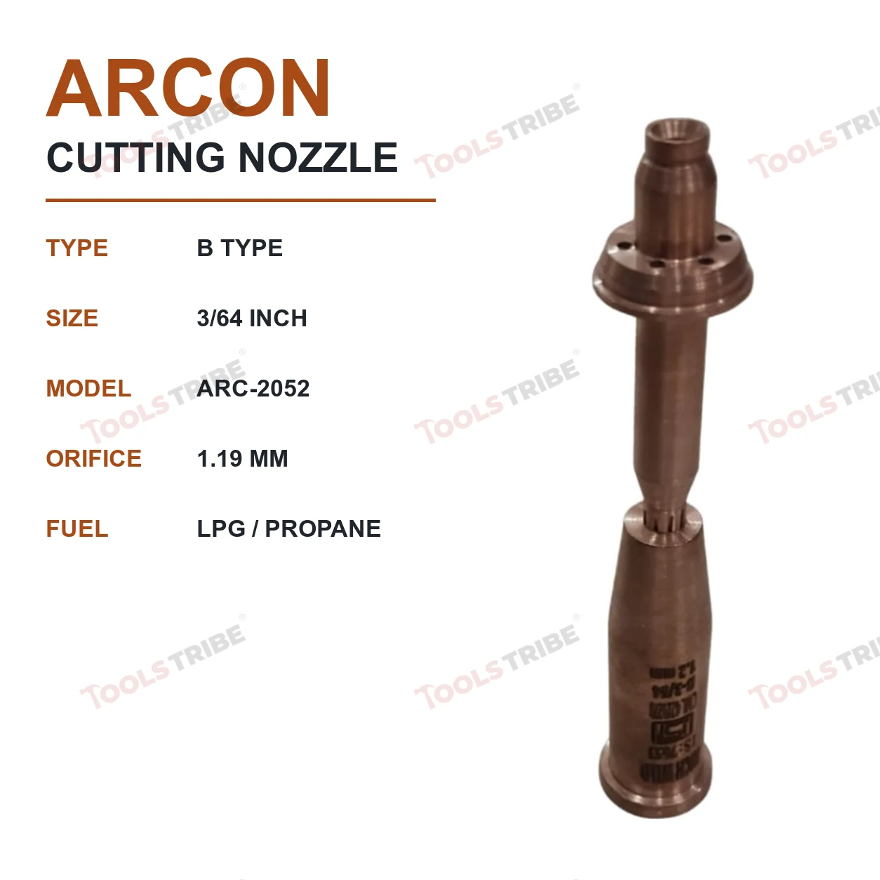 Arcon 3/64 B-Type Gas Cutting Nozzle,