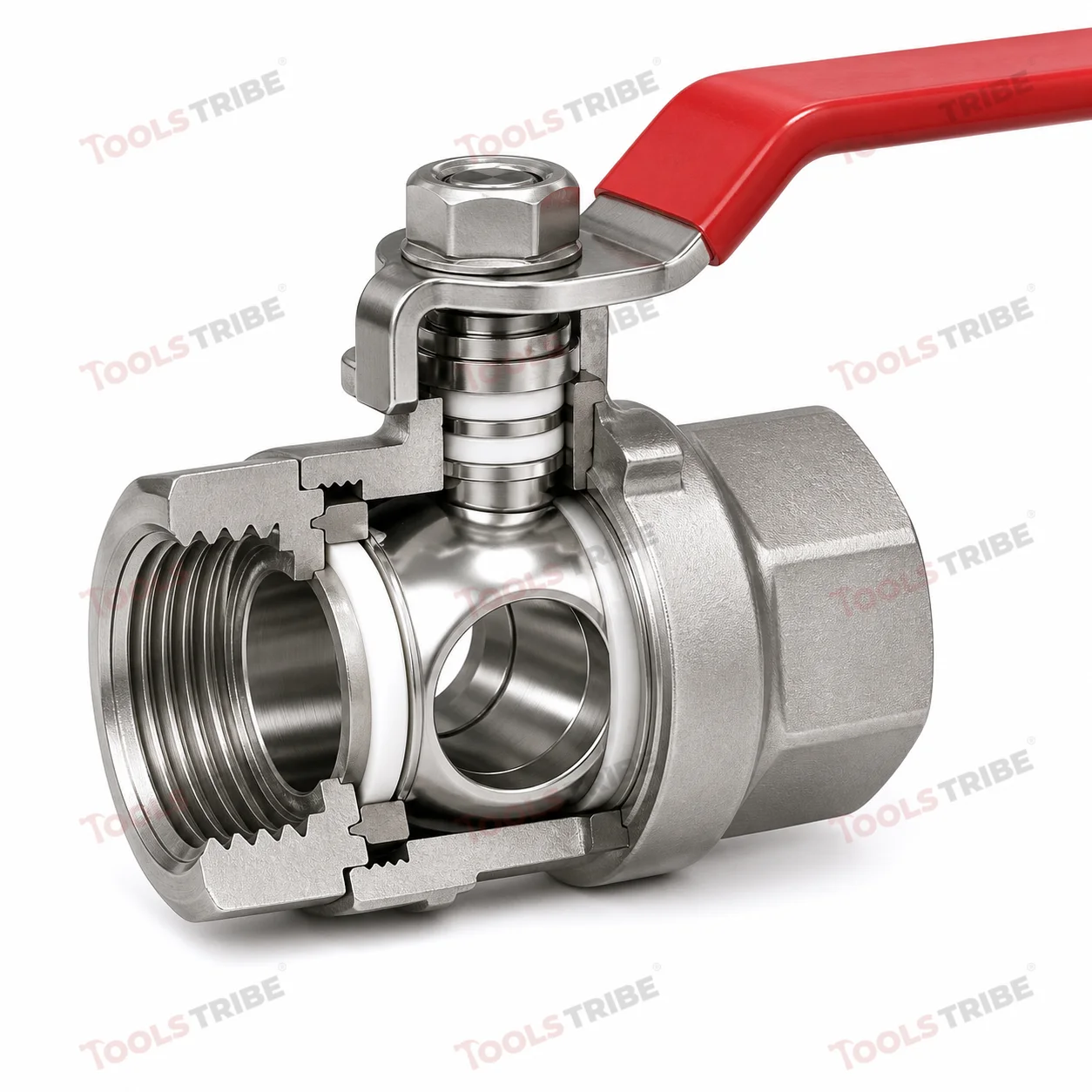 SS 304 Ball Valve 15mm (1/2 Inch) Threaded, Quarter-Turn Screwed End Valve