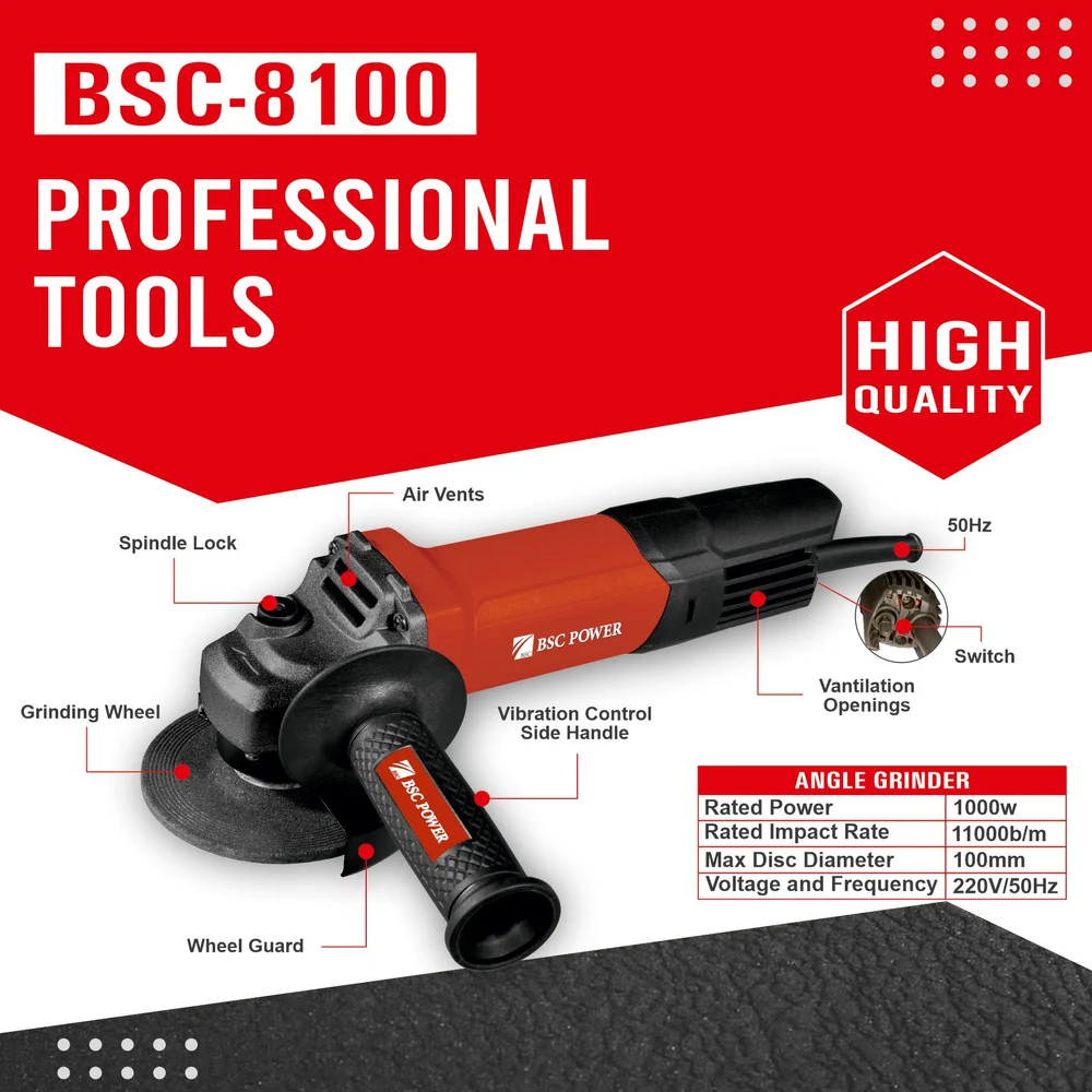 BSC Power BSC8100 1000 W 100 mm ANGLE GRINDER